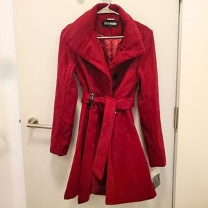 Burgundy Red Steve Madden Peacoat size M NWT